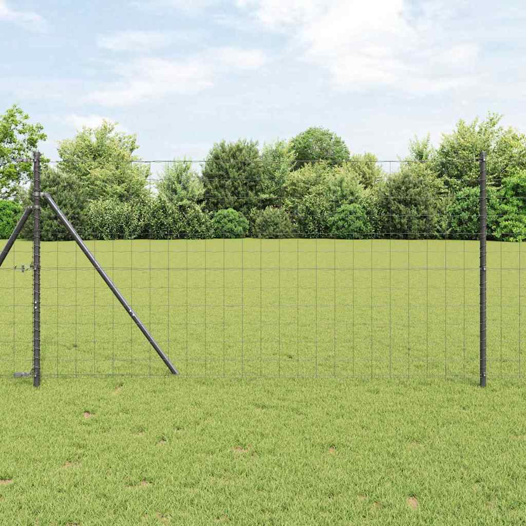 Vidaxl euro hek grijs 1,4 x 10 m pvc-gecoat ijzer