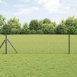 Vidaxl euro hek grijs 0,4 x 25 m pvc-gecoat ijzer