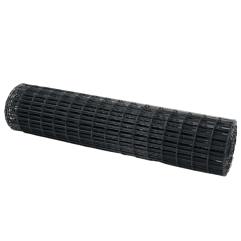 Vidaxl euro hek grijs 1 x 25 m pvc-gecoat ijzer