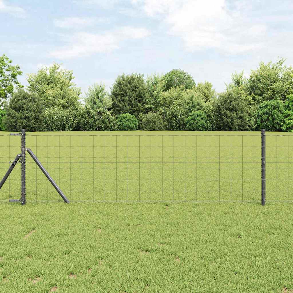 Vidaxl euro hek grijs 0,4 x 25 m pvc-gecoat ijzer