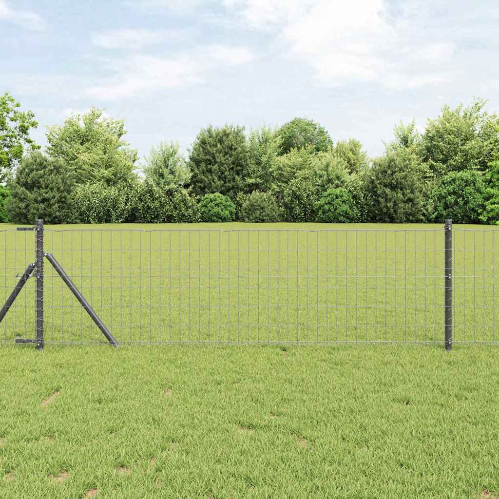 Vidaxl euro hek grijs 0,4 x 50 m pvc-gecoat ijzer