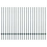 Vidaxl afrasteringspaal 22 pcs groen 180 cm staal