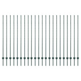 Vidaxl afrasteringspaal 22 pcs groen 200 cm staal