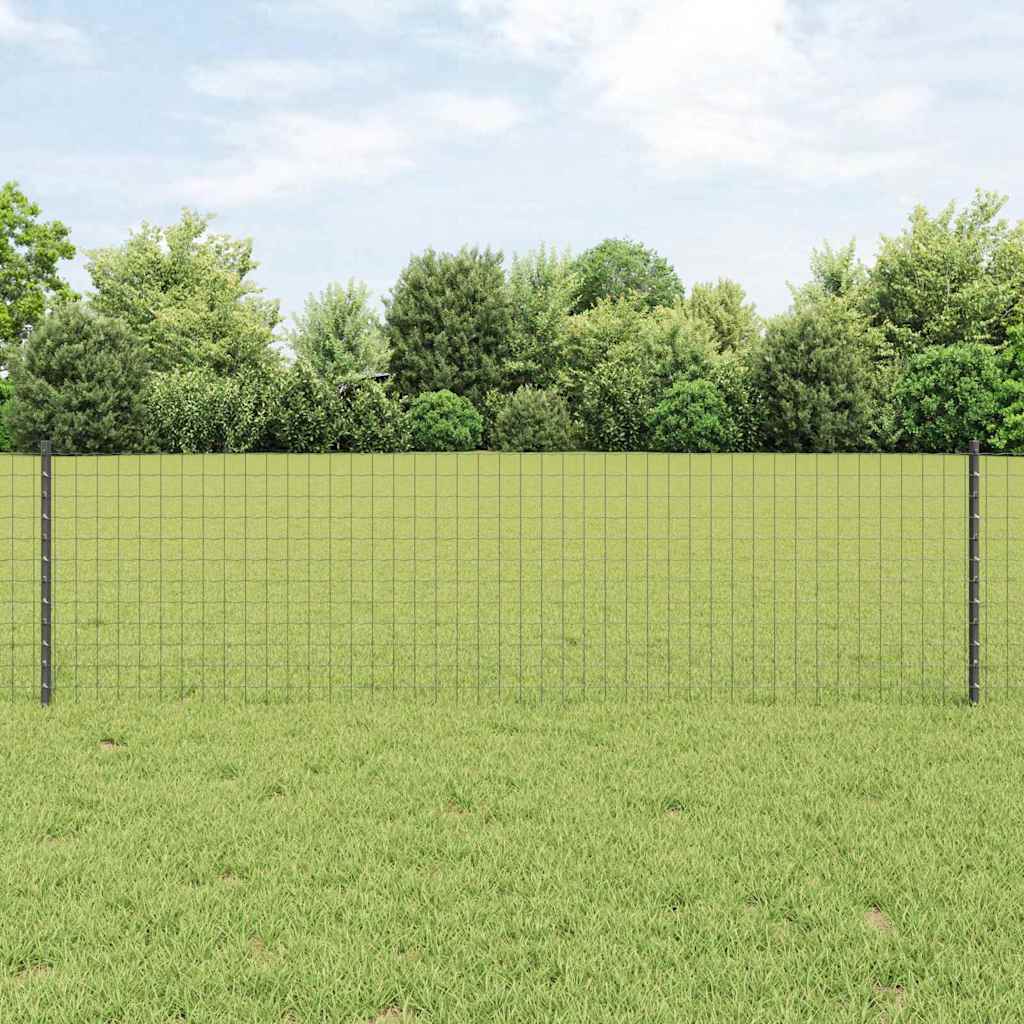 Vidaxl ingegraven hekpalen 44 st grijs 100 cm gepoedercoat staal