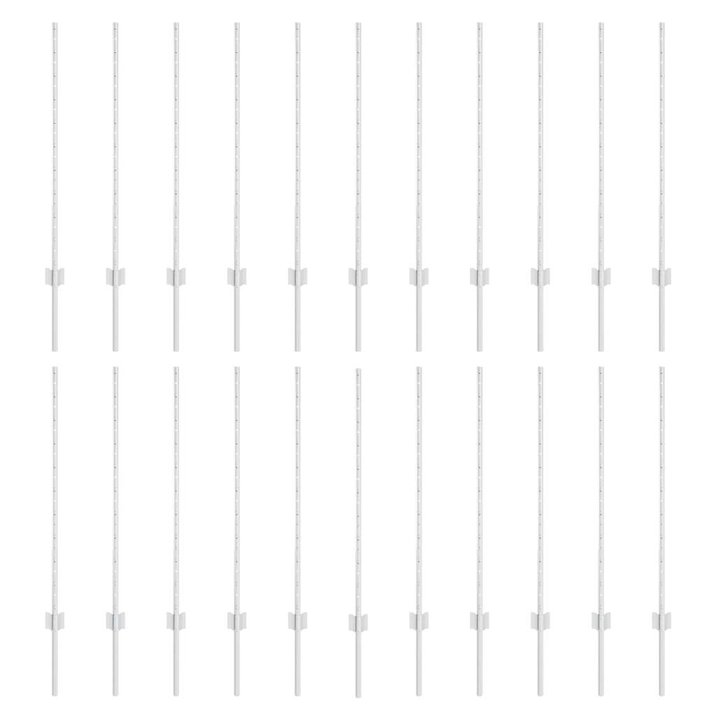 Vidaxl afrasteringspaal 22 pcs zilver 140 cm staal