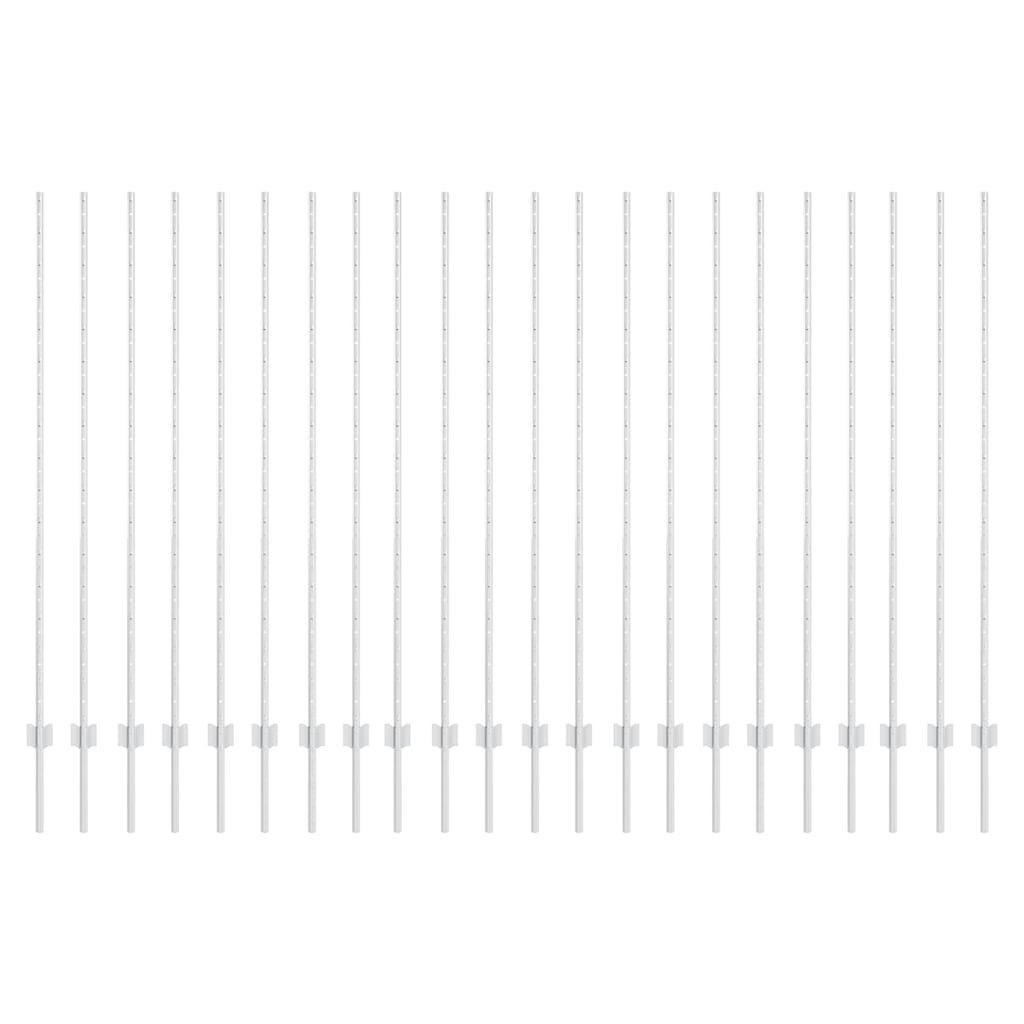 Vidaxl afrasteringspaal 22 pcs zilver 200 cm staal