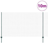 Vidaxl hek met paal groen 1,4 x 10 m staal en pvc