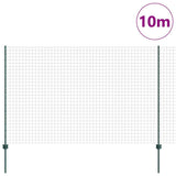 Vidaxl hek met paal groen 1,6 x 10 m staal en pvc