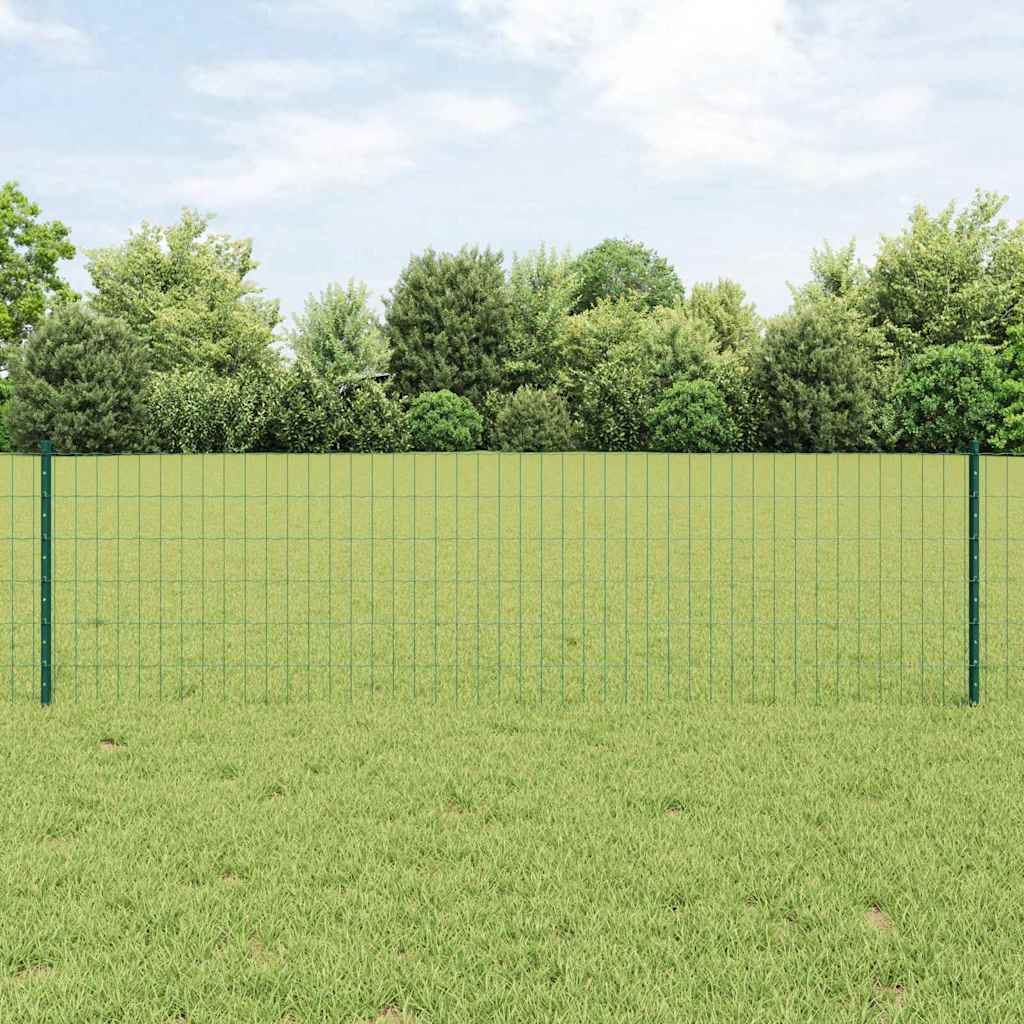 Vidaxl hek met paal groen 0,6 x 10 m staal en pvc