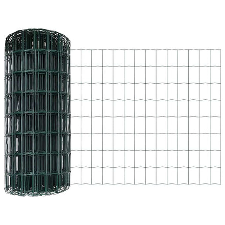 Vidaxl euro-hek met palen 10 x 0,8 m pvc-coated staal groen mesh