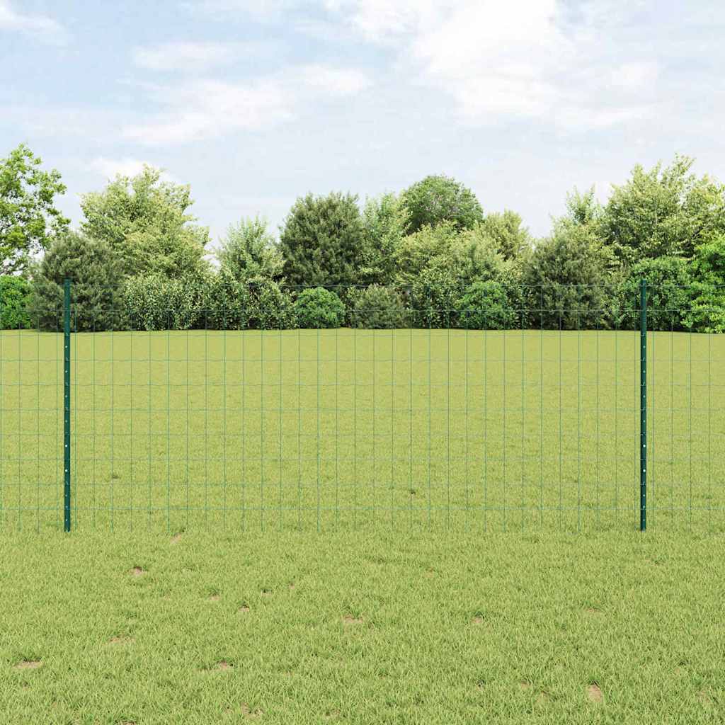 Vidaxl hek met paal groen 1 x 10 m staal en pvc