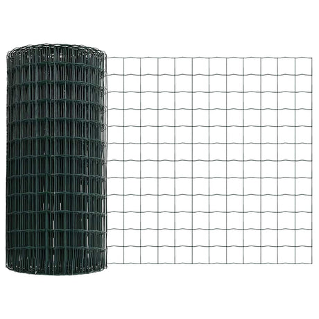 Vidaxl euro-hek met palen 10 x 0,6 m pvc-coated staal groen mesh