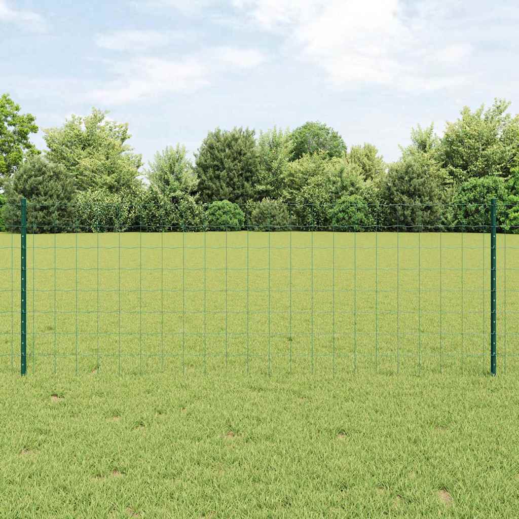 Vidaxl hek met paal groen 0,8 x 10 m staal