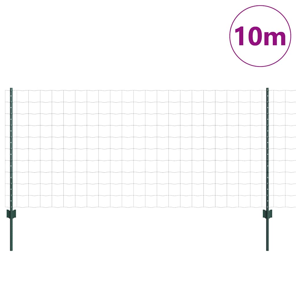 Vidaxl hek met paal groen 1 x 10 m staal