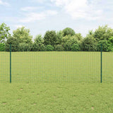 Vidaxl hek met paal groen 1 x 25 m staal en pvc
