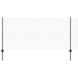 Vidaxl hek met paal groen 1 x 25 m staal en pvc