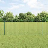Vidaxl hek met paal groen 1 x 25 m staal en pvc