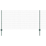 Vidaxl hek met paal groen 1 x 25 m staal en pvc