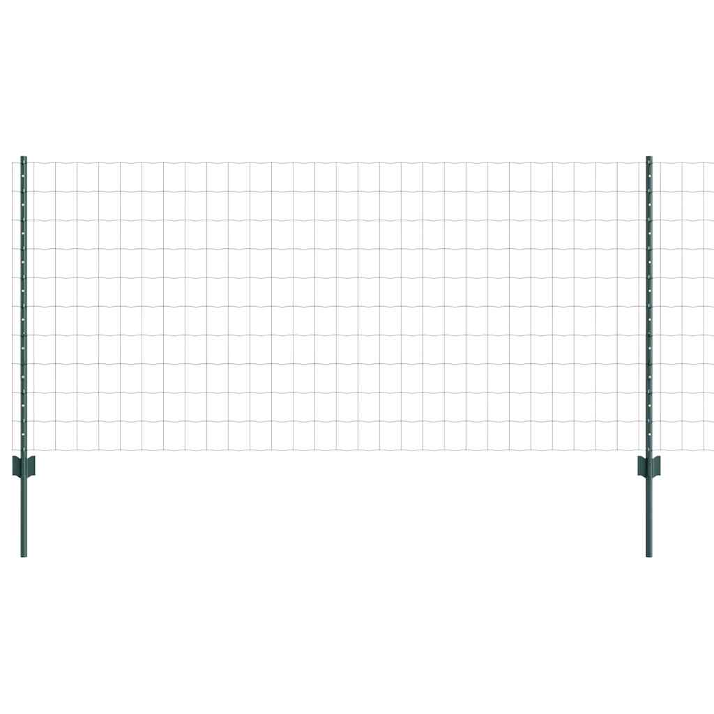Vidaxl hek met paal groen 1 x 25 m staal en pvc