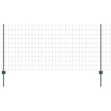 Vidaxl euro-hek met palen 25 x 1 m pvc-coated staal groen mesh