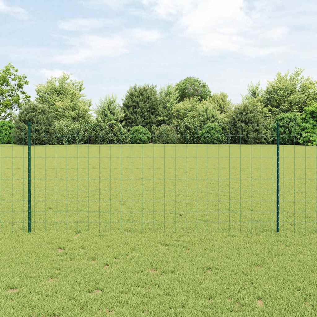 Vidaxl hek met paal groen 1 x 25 m staal