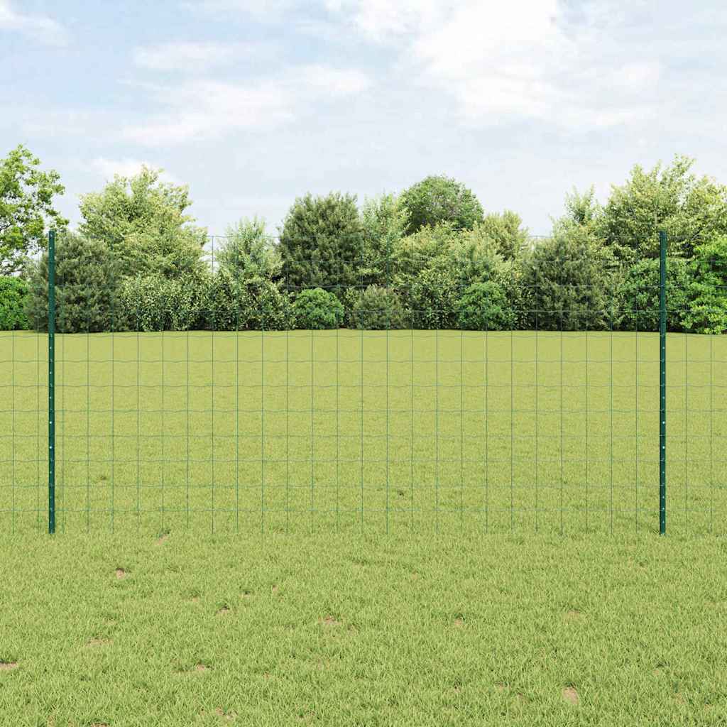 Vidaxl hek met paal groen 1,2 x 25 m staal