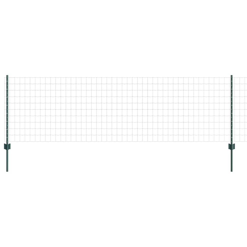 Vidaxl euro-hek met palen 10 x 0,8 m pvc-coated staal groen mesh