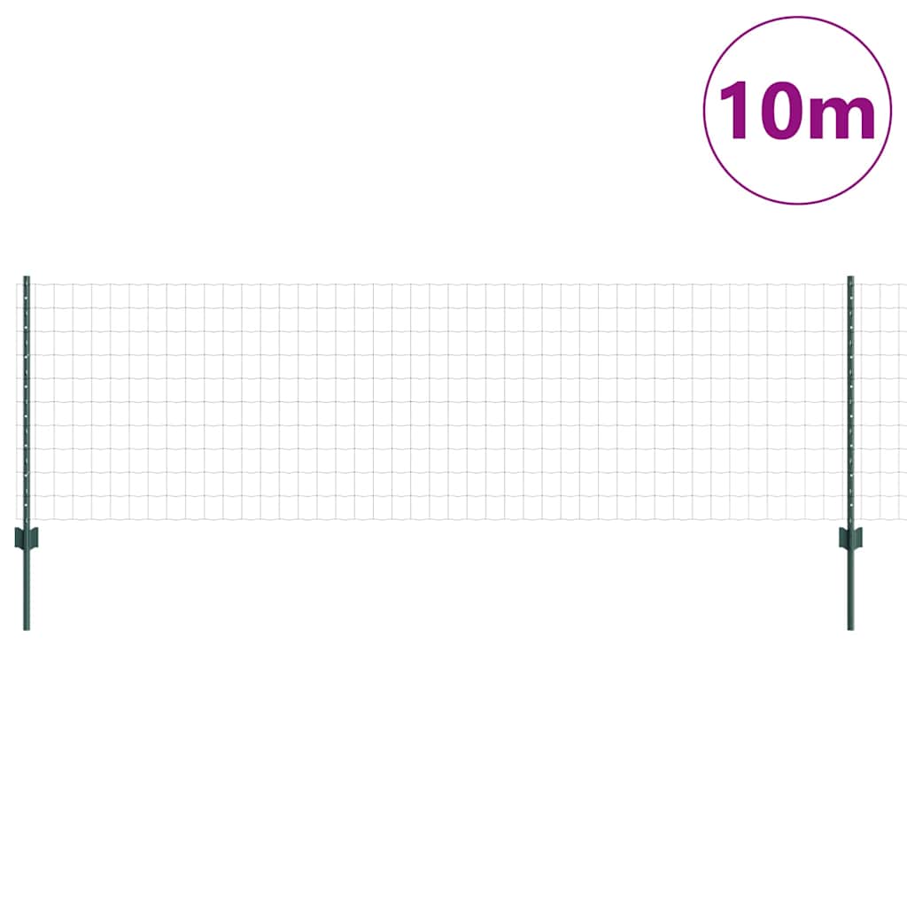 Vidaxl hek met paal groen 0,8 x 10 m staal