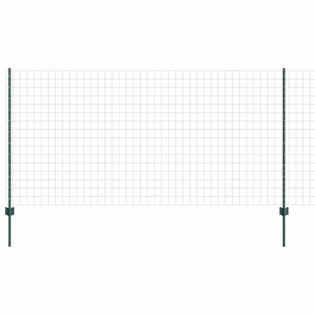 Vidaxl hek met paal groen 1,2 x 10 m staal