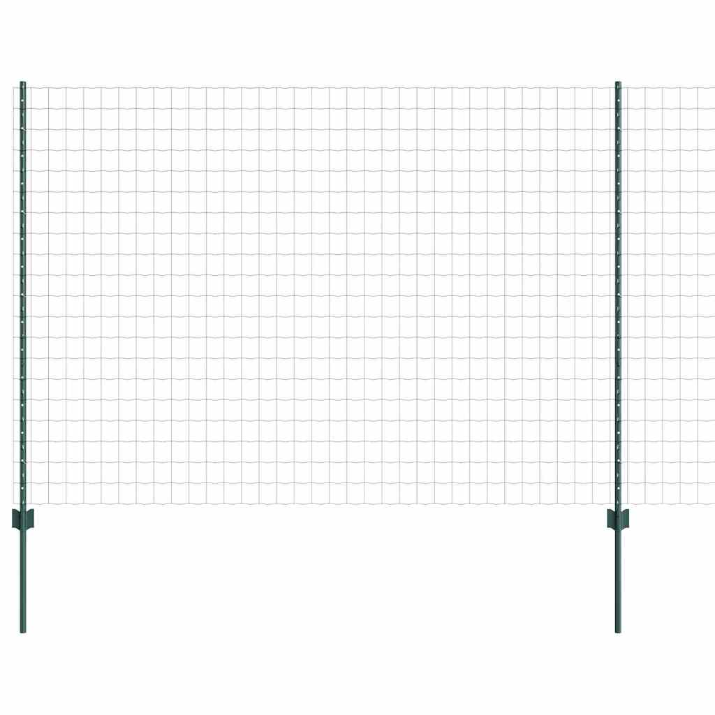 Vidaxl hek met paal groen 1,5 x 10 m staal