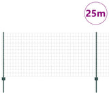 Vidaxl hek met paal groen 1 x 25 m staal