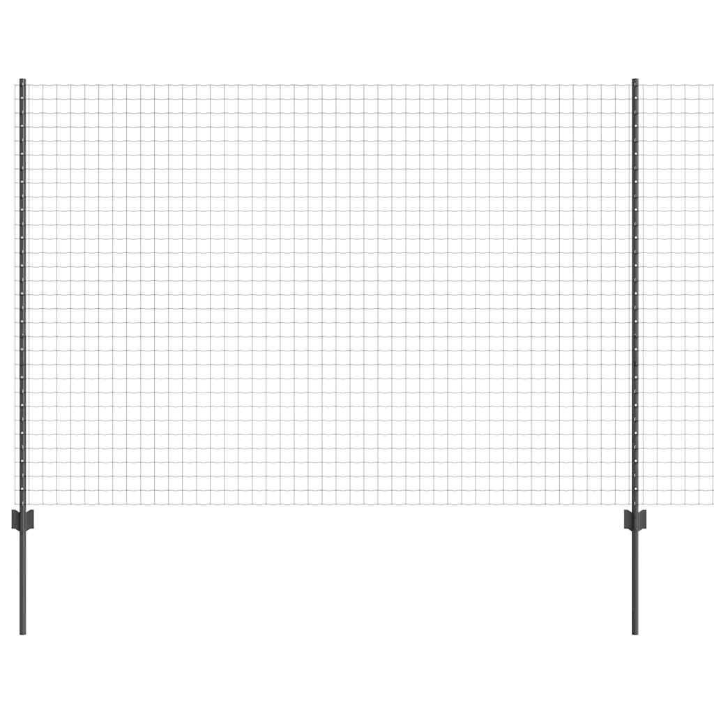 Vidaxl hek met paal grijs 1,5 x 10 m staal en pvc