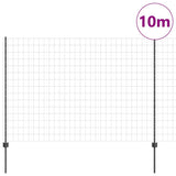 Vidaxl hek met paal grijs 1,5 x 10 m staal en pvc