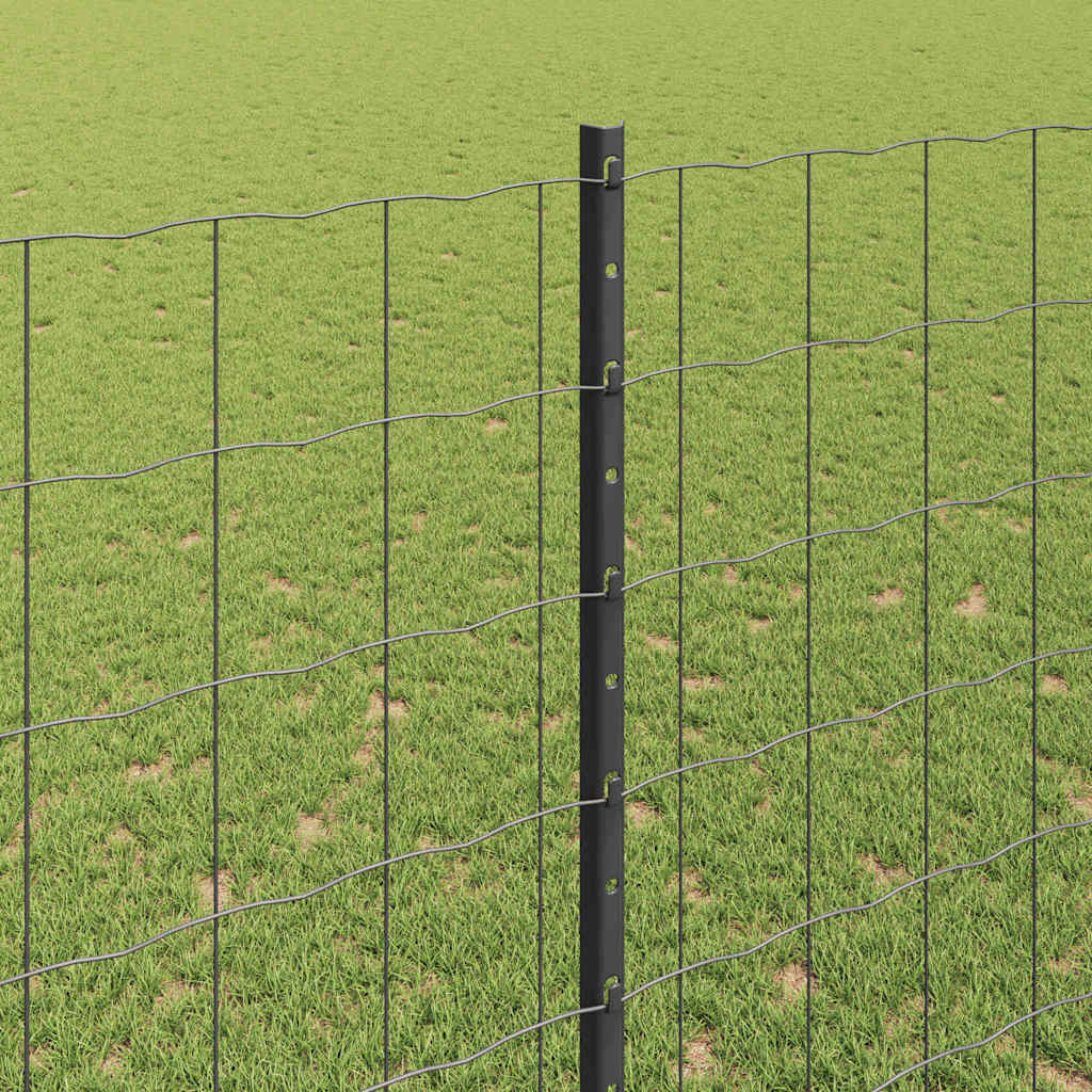 Vidaxl hek met paal grijs 1,6 x 10 m staal en pvc