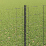 Vidaxl hek met paal grijs 1,6 x 10 m staal en pvc