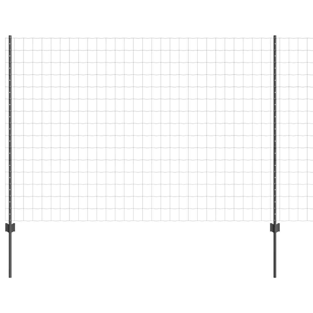 Vidaxl hek met paal grijs 1,6 x 10 m staal en pvc
