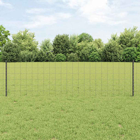 Vidaxl euro-hek met palen 10 x 0,6 m pvc-coated staal grijs mesh