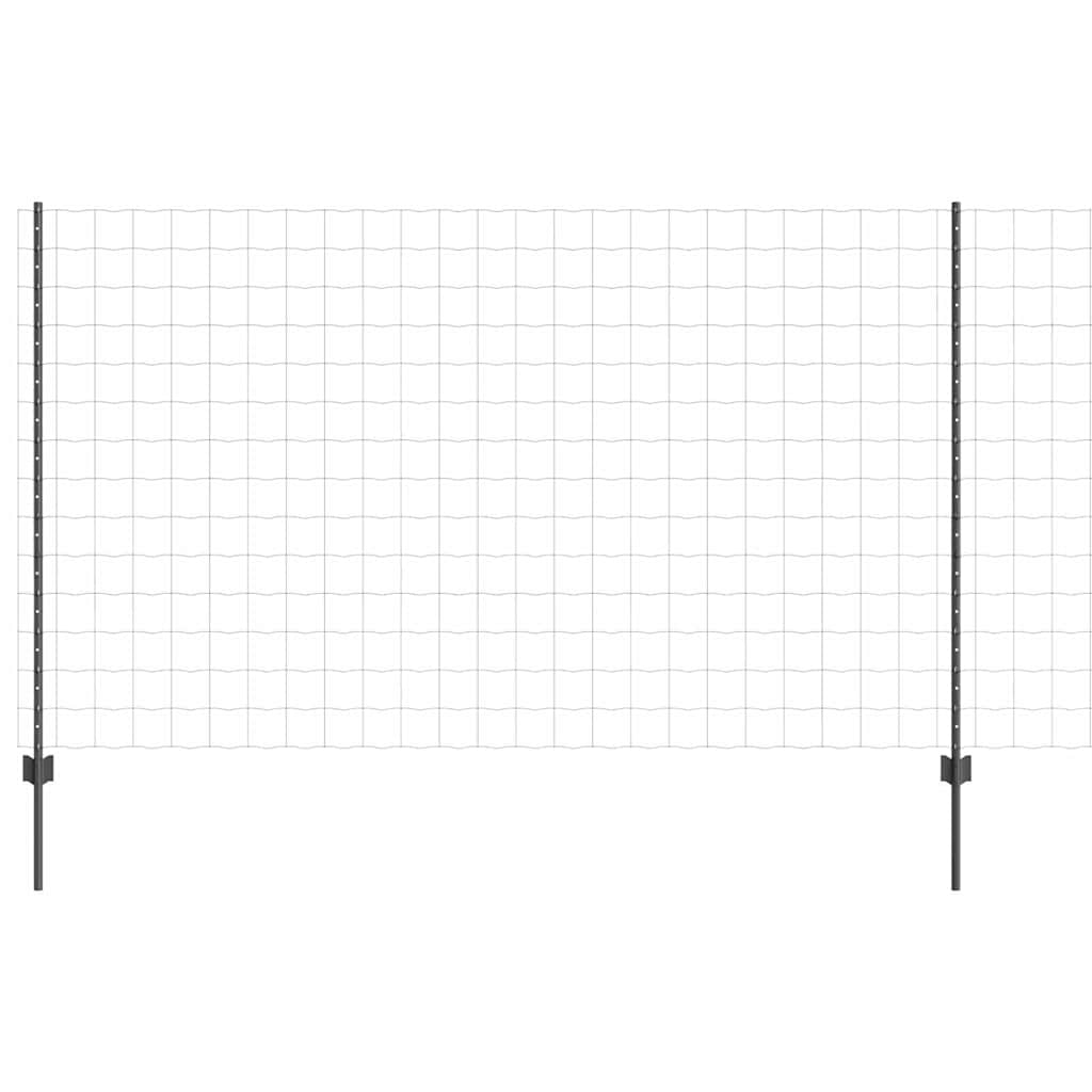 Vidaxl hek met paal grijs 1,4 x 10 m staal en pvc
