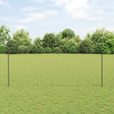 Vidaxl hek met paal grijs 1,5 x 10 m staal