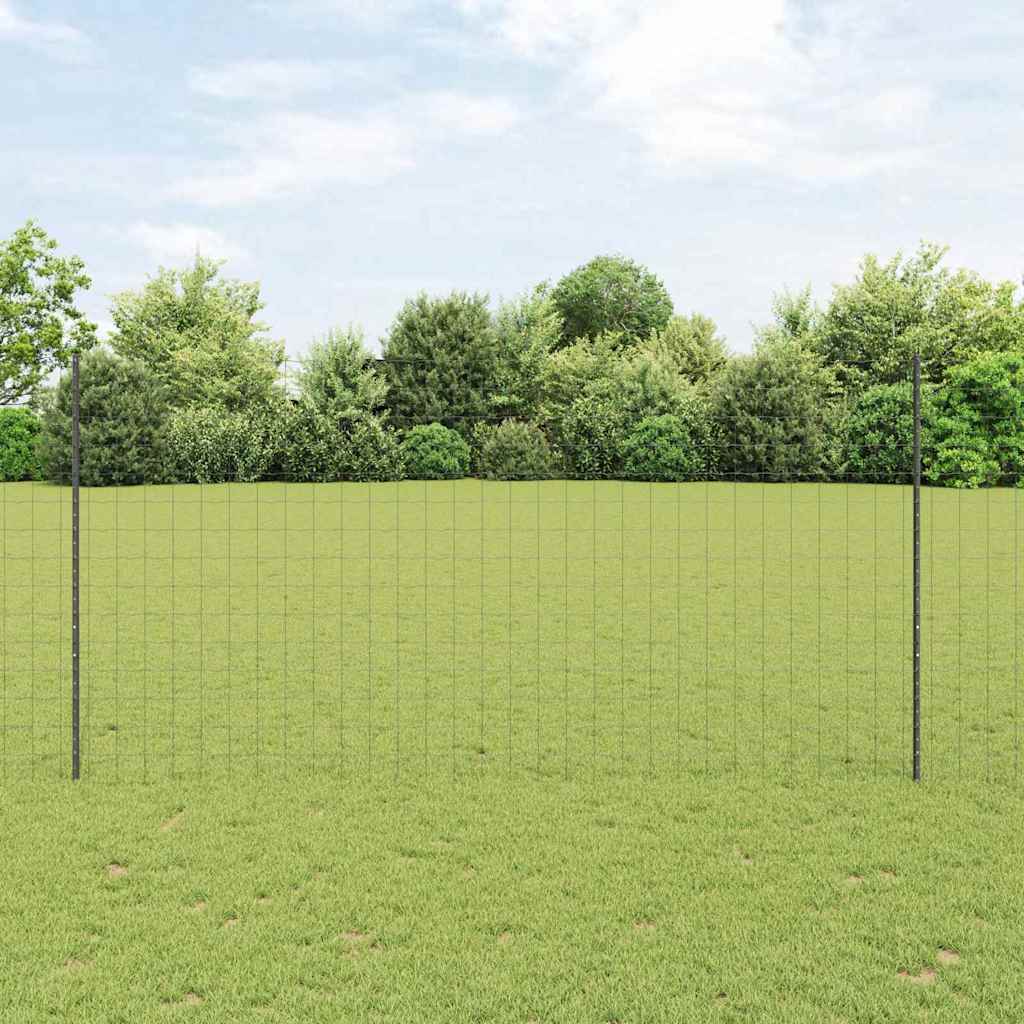 Vidaxl hek met paal grijs 1,6 x 10 m staal en pvc