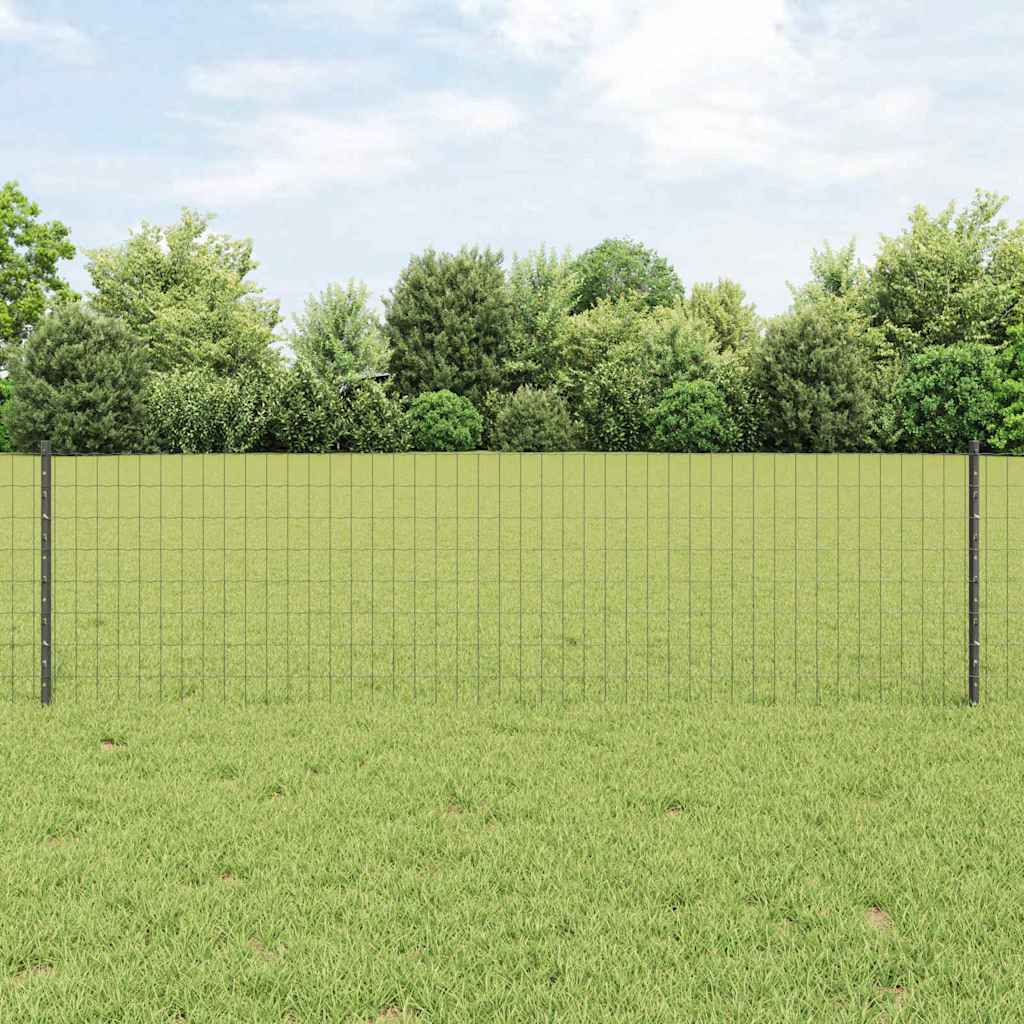 Vidaxl euro-hek met palen 25 x 0,6 m pvc-coated staal grijs mesh