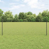 Vidaxl hek met paal grijs 0,8 x 25 m staal en pvc
