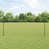 Vidaxl hek met paal grijs 1,2 x 25 m staal en pvc