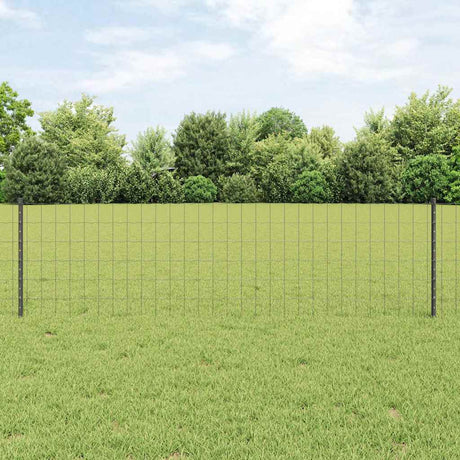 Vidaxl euro-hek met palen 25 x 0,6 m pvc-coated staal grijs mesh