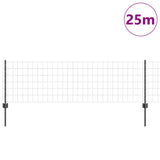 Vidaxl hek met paal grijs 0,6 x 25 m staal en pvc