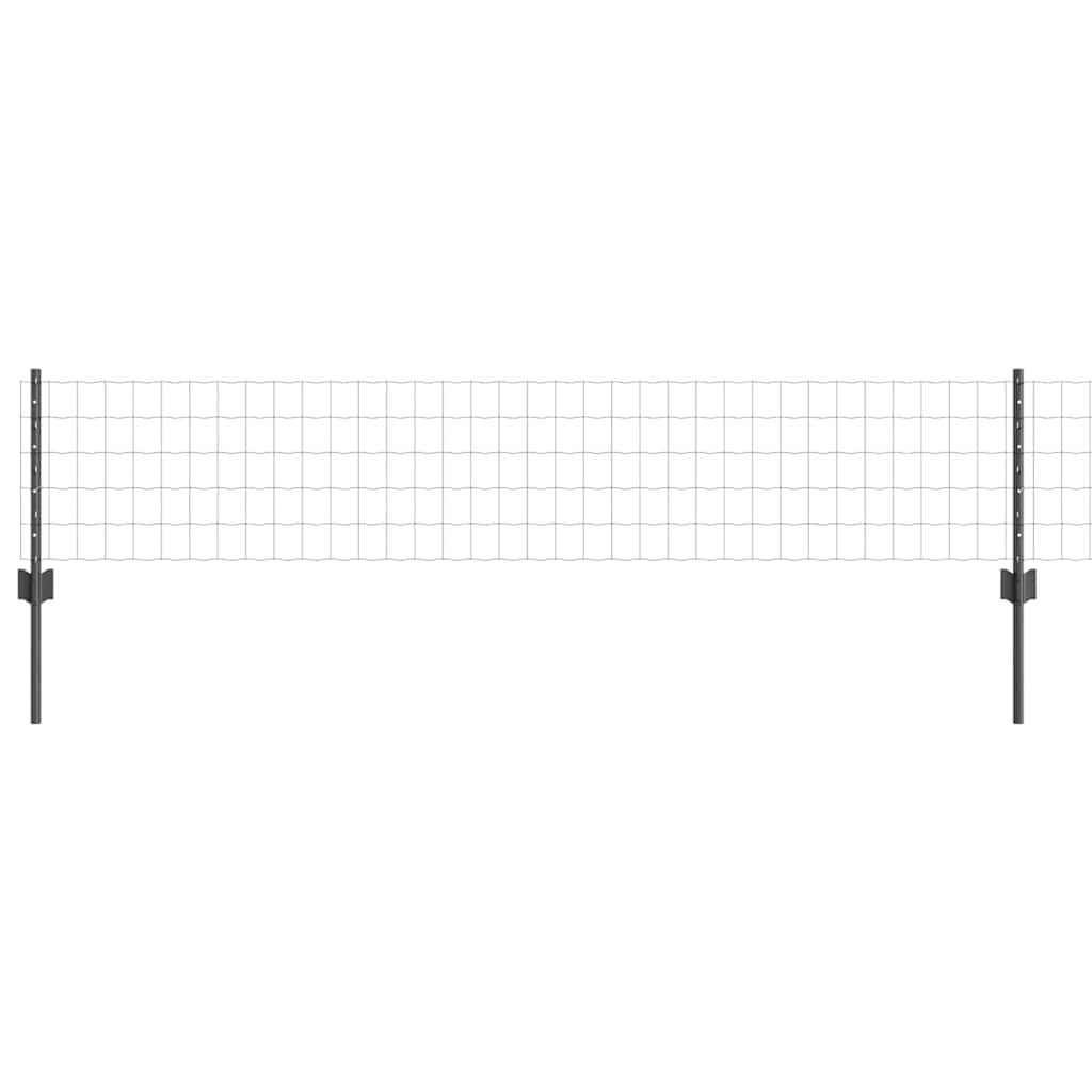 Vidaxl hek met paal grijs 0,4 x 10 m staal en pvc