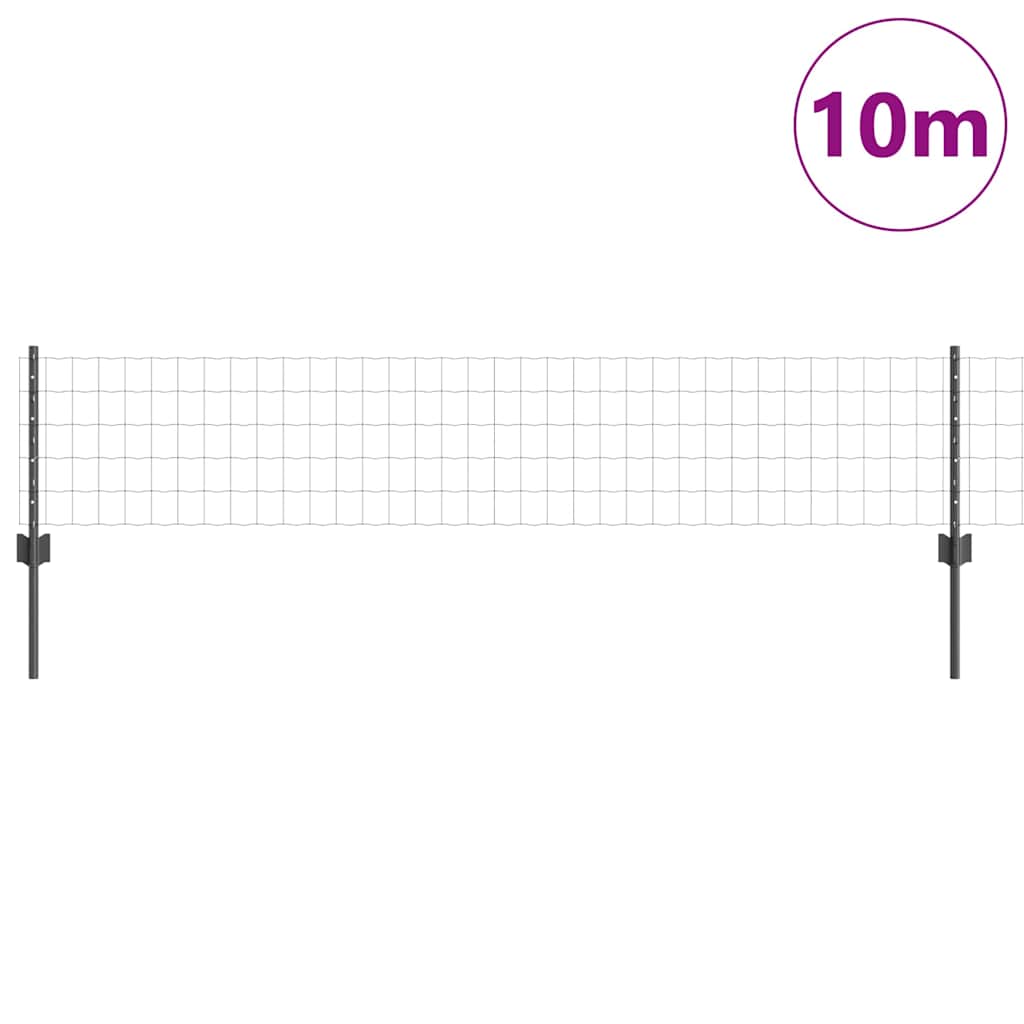 Vidaxl hek met paal grijs 0,4 x 10 m staal en pvc