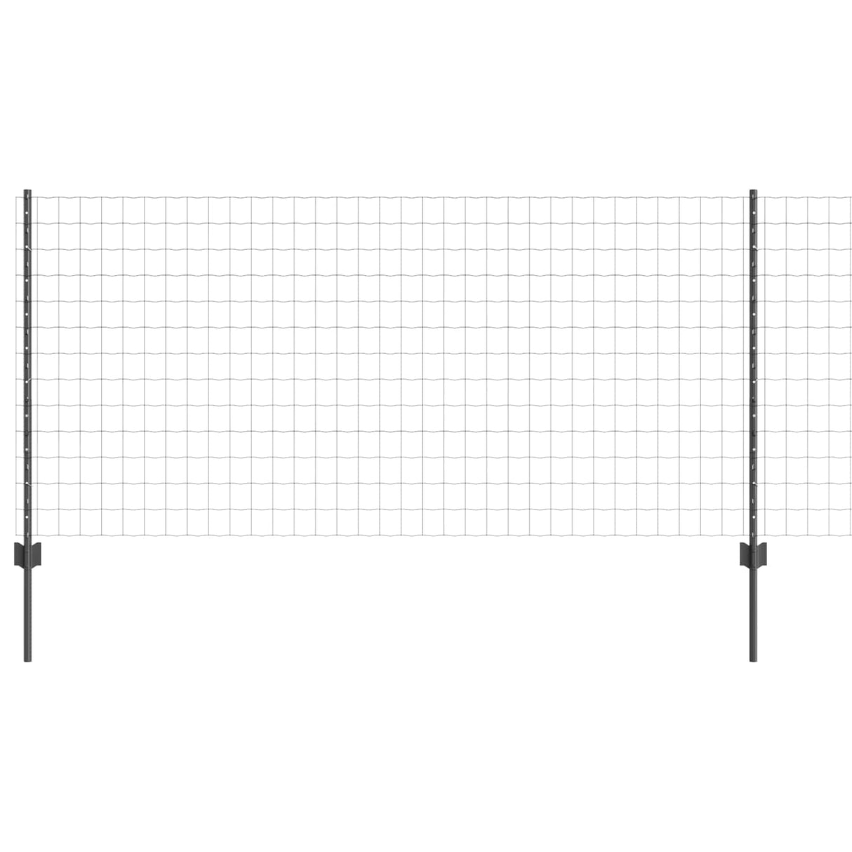 Vidaxl hek met paal grijs 1 x 10 m staal