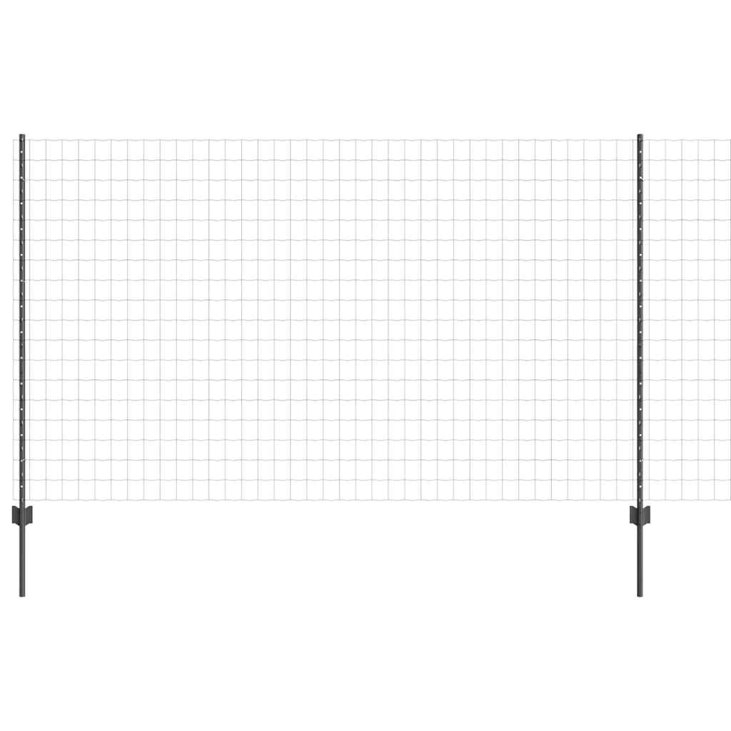 Vidaxl hek met paal grijs 1,4 x 10 m staal en pvc