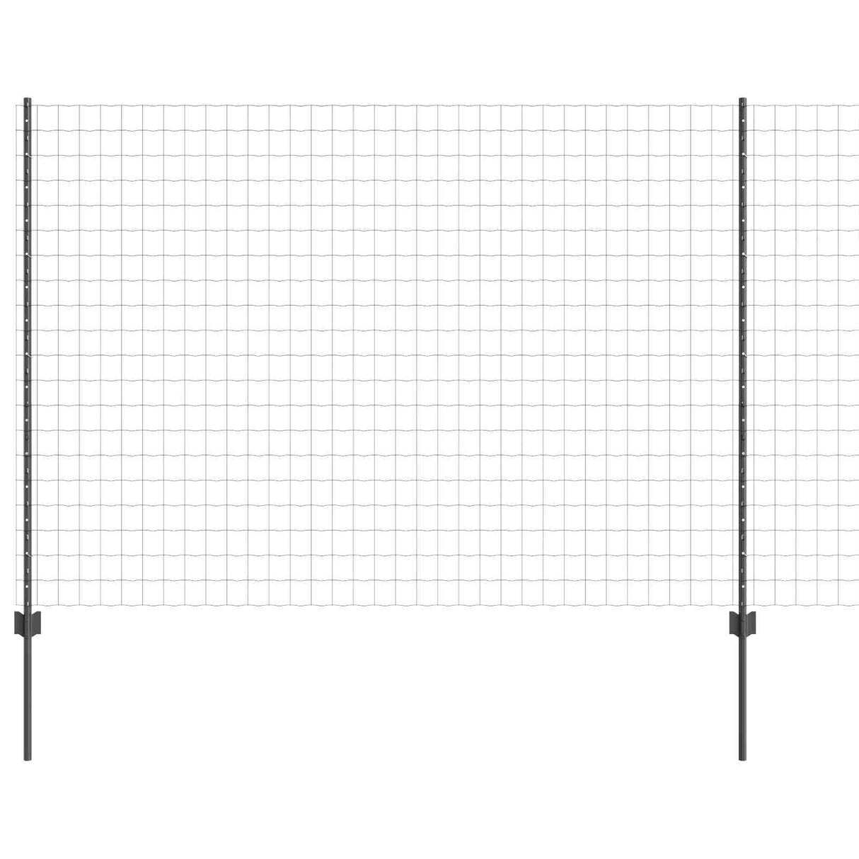 Vidaxl hek met paal grijs 1,5 x 10 m staal
